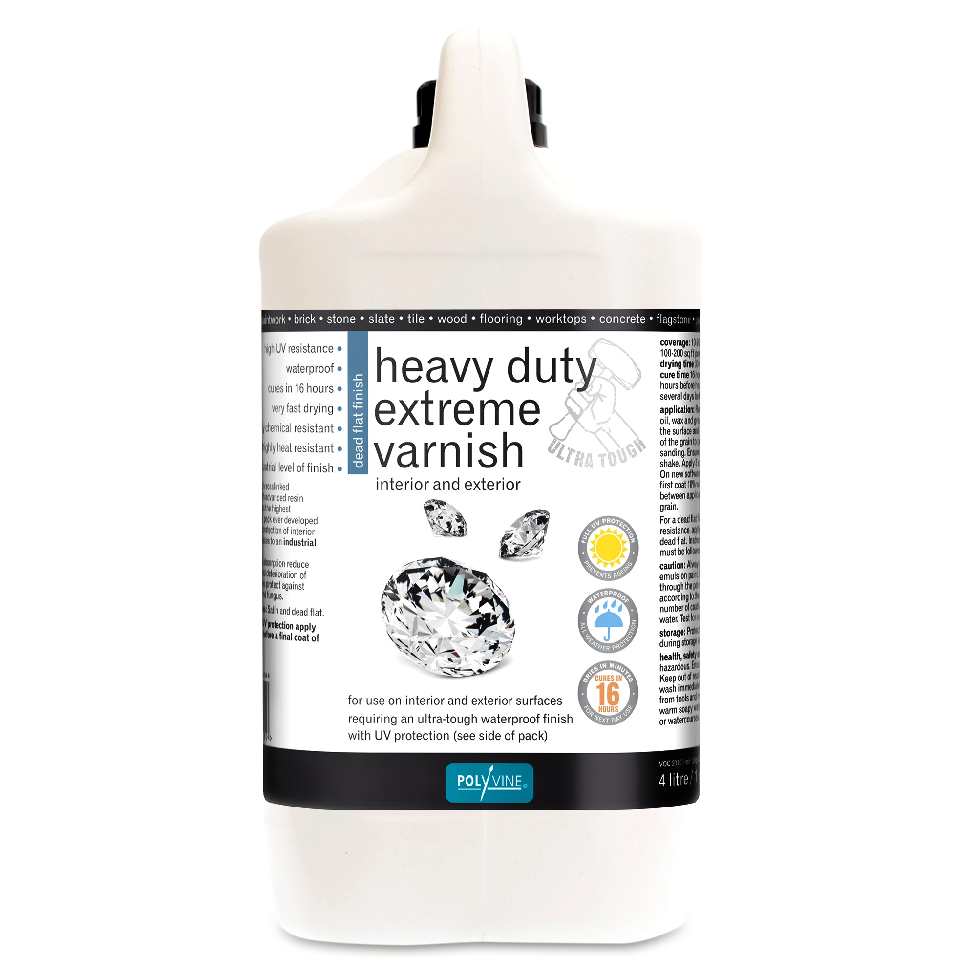 heavy duty extreme varnish dead flat 4 litre