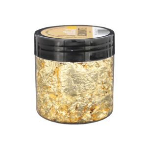 Metallic Gold Flakes in Container