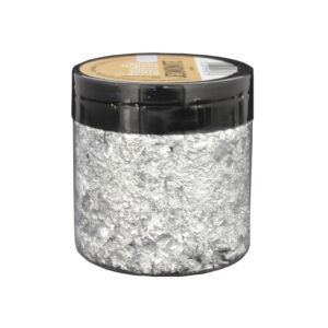 Metallic Silver Flakes in Container