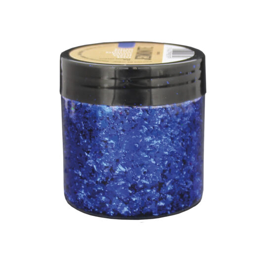 Blue Metallic Flakes in Container