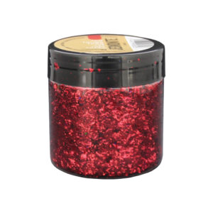 Metallic Red Flakes in Container