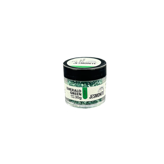 Emerald Green Glitter Chips Tub - Front