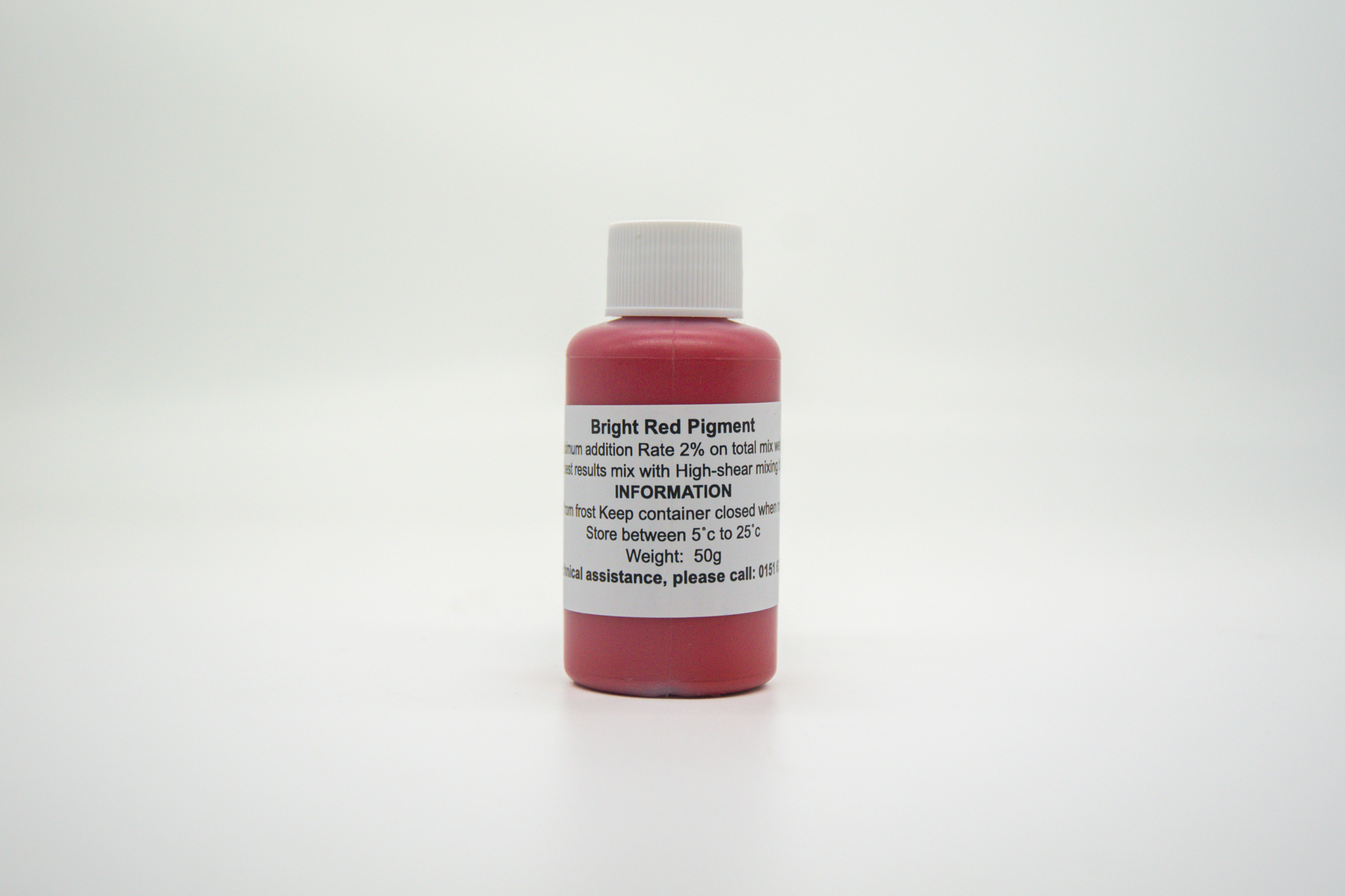 Bottle of Jesmonite bright red pigment 50g