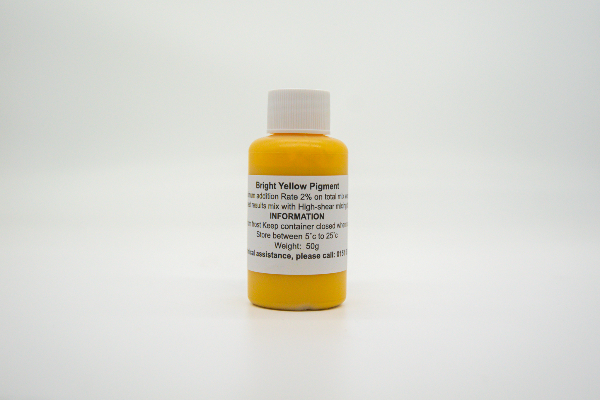 Bottle of Jesmonite bright yellow pigment 50g