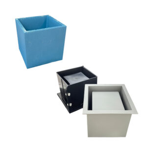 End vessel, mould and support case side by side