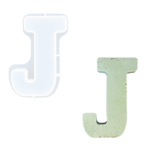 Picture of letter J silicone rubber mould