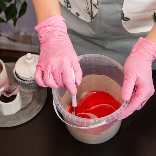 Photo of lady mixing Jesmonite