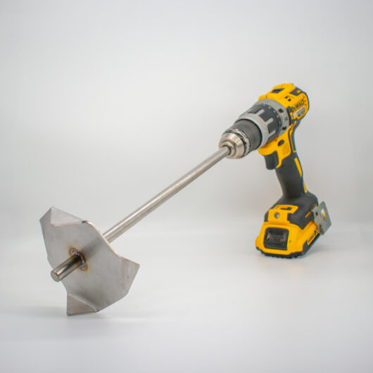 Jesmonite large mixing blade on drill