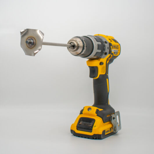 Jesmonite mini mixing blade on drill