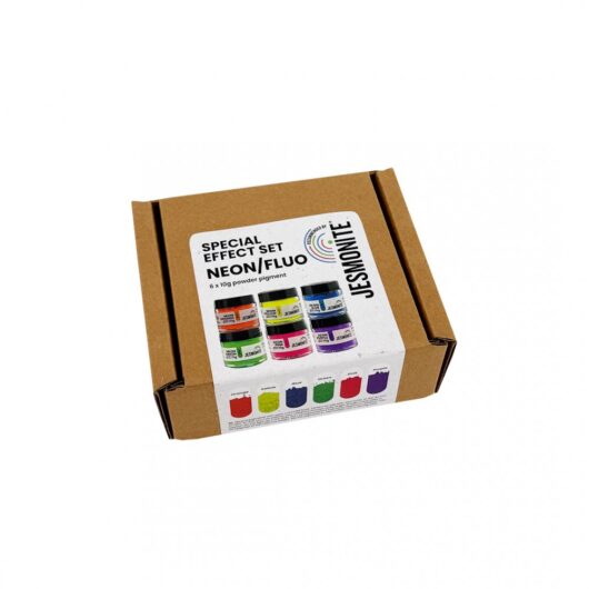 box of 6 neon powder pigments 10 gram