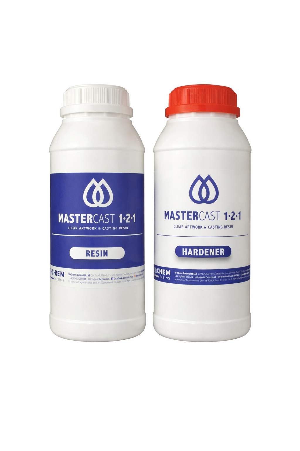 2 bottles of resin that make a 4kg kit