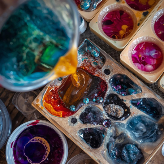 Pouring resin jewellery