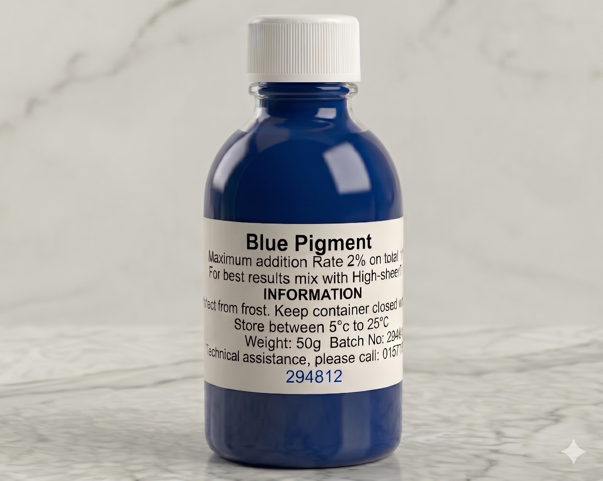 Bottle of Jesmonite blue pigment 50 gram
