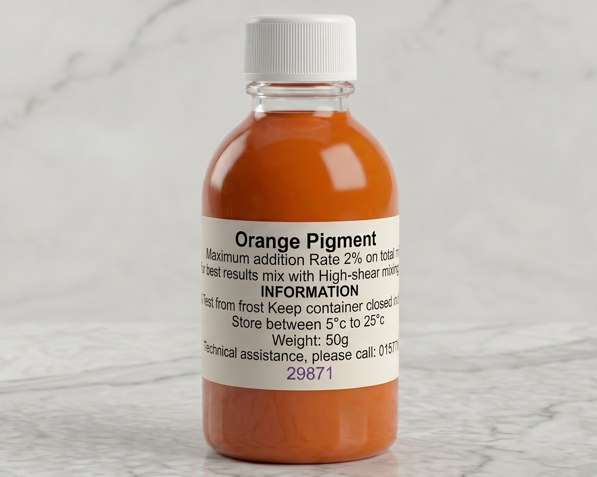 Bottle of Jesmonite orange pigment 50 gram