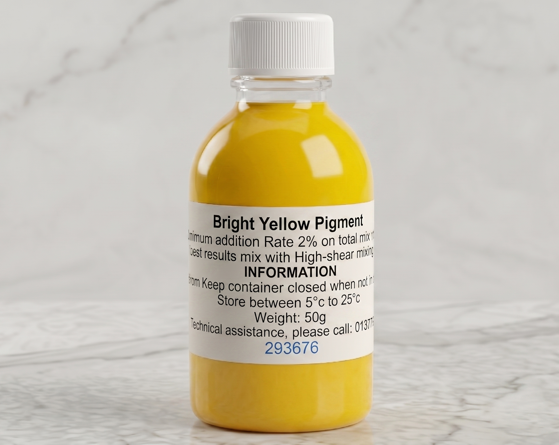 Bottle of Jesmonite bright yellow pigment 50 gram